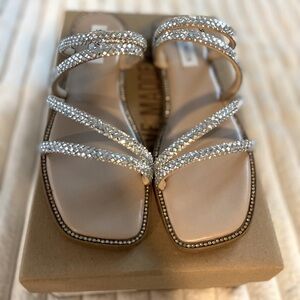 Steve Madden Sliver Rhinestone Sandals